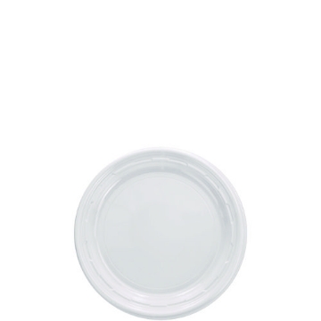 Picture of Famous Service Plastic Dinnerware, Plate, 6" Dia, White, 125/pack