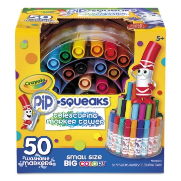 Picture of Pip-Squeaks Telescoping Marker Tower, Medium Bullet Tip, Assorted Colors, 50/pack