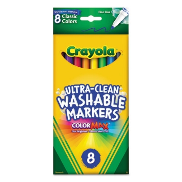 Picture of Ultra-Clean Washable Markers, Fine Bullet Tip, Assorted Colors, 8/pack