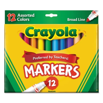 Picture of Non-Washable Marker, Broad Bullet Tip, Assorted Classic Colors, Dozen