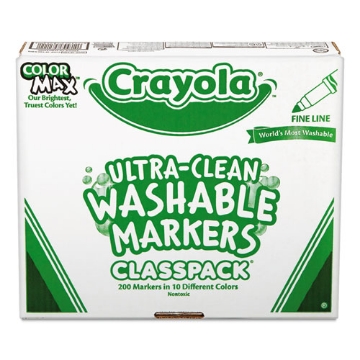 Picture of Ultra-Clean Washable Marker Classpack, Fine Bullet Tip, 10 Assorted Colors, 200/Pack