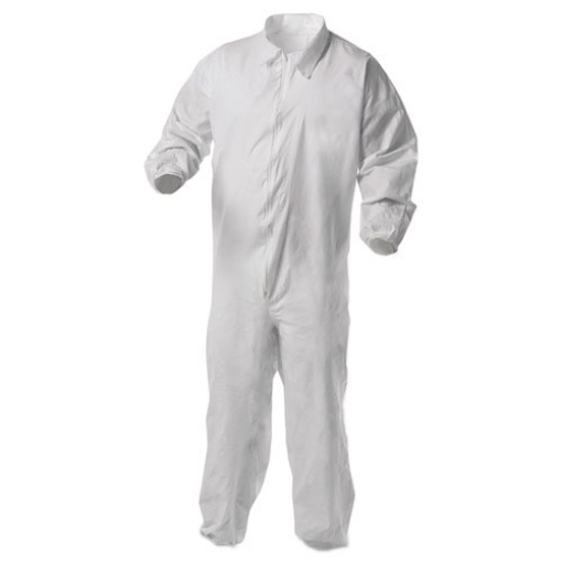 Picture of A35 Liquid And Particle Protection Coveralls, Zipper Front, Elastic Wrists And Ankles, 2x-Large, White, 25/carton