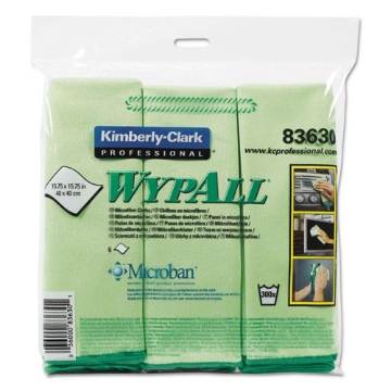 Picture of Microfiber Cloths, Reusable, 15.75 x 15.75, Green, 6/Pack
