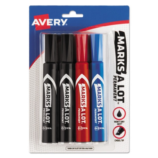 Picture of Marks A Lot Regular Desk-Style Permanent Marker, Broad Chisel Tip, Assorted Colors, 4/set (7905)