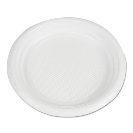 Picture of Hi-Impact Plastic Dinnerware, Plate, 6" Dia, White, 1,000/carton