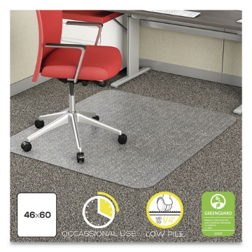 Picture of Economat Occasional Use Chair Mat, Low Pile Carpet, Roll, 46 X 60, Rectangle, Clear