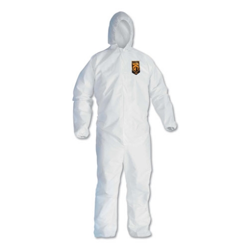 Picture of A40 Elastic-Cuff And Ankle Hooded Coveralls, 4x-Large, White, 25/carton