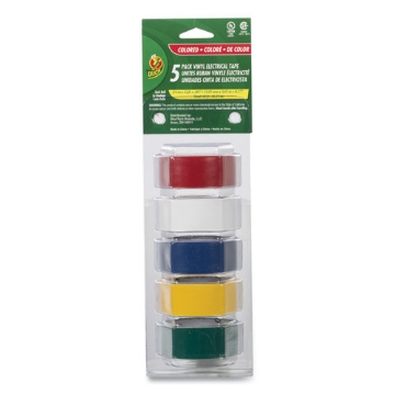 Picture of Electrical Tape, 1" Core, 0.75" X 12 Ft, Assorted Colors, 5/pack
