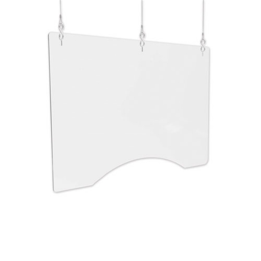 Picture of Hanging Barrier, 35.75" X 24", Acrylic, Clear, 2/carton