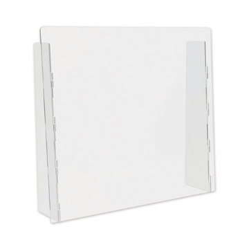 Picture of Counter Top Barrier With Full Shield, 27" X 6" X 23.75", Polycarbonate, Clear, 2/carton