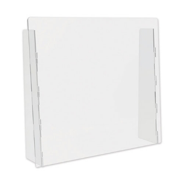 Picture of Counter Top Barrier With Full Shield, 27" X 6" X 23.75", Acrylic, Clear, 2/carton