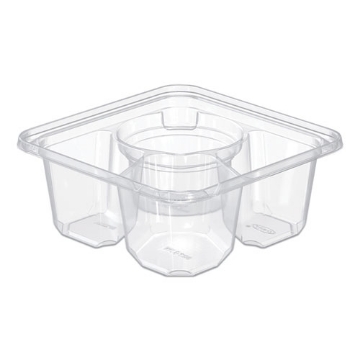 Picture of TamperGuard Snack Boxes, 3-Compartment, 6.3 x 6.3 x 2.6, Clear, Plastic, 300/Carton