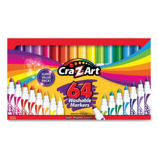Picture of Washable Markers, Broad Bullet Tip, Assorted Colors, 64/set