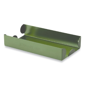 Picture of Metal Coin Tray, Dimes, Stackable, 3.5 X 10 X 1.75, Green
