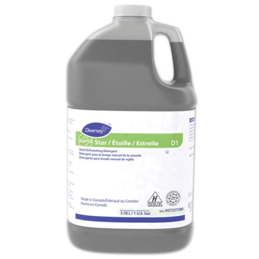 Picture of Suma Star D1 Hand Dishwashing Detergent, Unscented, 1 Gal Bottle, 4/carton