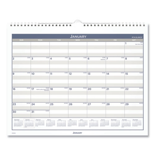Picture of Multi Schedule Wall Calendar, 15 x 12, White/Gray Sheets, 12-Month (Jan to Dec): 2024