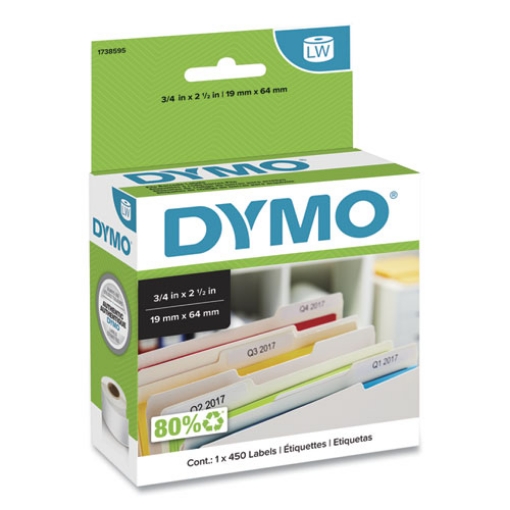 Picture of Labelwriter Bar Code Labels, 0.75" X 2.5", White, 450 Labels/roll
