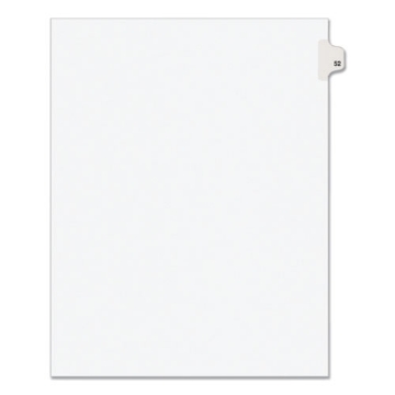 Picture of Preprinted Legal Exhibit Side Tab Index Dividers, Avery Style, 10-Tab, 52, 11 X 8.5, White, 25/pack, (1052)