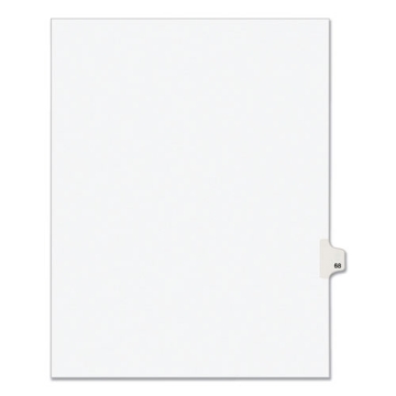 Picture of Preprinted Legal Exhibit Side Tab Index Dividers, Avery Style, 10-Tab, 68, 11 X 8.5, White, 25/pack, (1068)