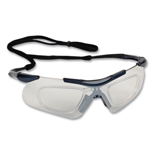Picture of Nemesis Safety Glasses With Rx Inserts, Metallic Blue Frame, Clear Anti-Fog Lens, 12/Box