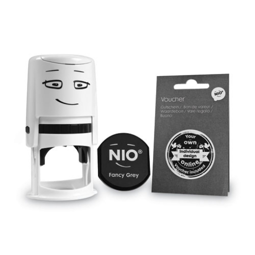 Picture of Stamp With Voucher And Fancy Gray Ink Pad, Self-Inking, 1.56" Diameter
