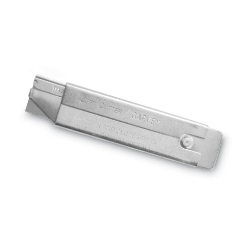 Picture of Jiffi-Cutter Compact Utility Knife with Retractable Blade, 3" Metal Handle, Chrome, 12/Box