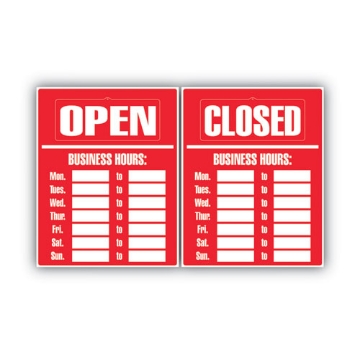 Picture of Business Hours Sign Kit, 15 X 19, Red