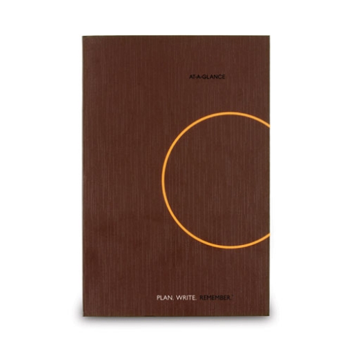 Picture of One-Day-Per-Page Planning Notebook, 9 x 6, Dark Brown/Orange Cover, 12-Month (Jan to Dec): 2024