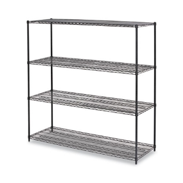 Picture of BA Plus Wire Shelving Kit, Four-Shelf, 72w x 24d x 72h, Black Anthracite Plus