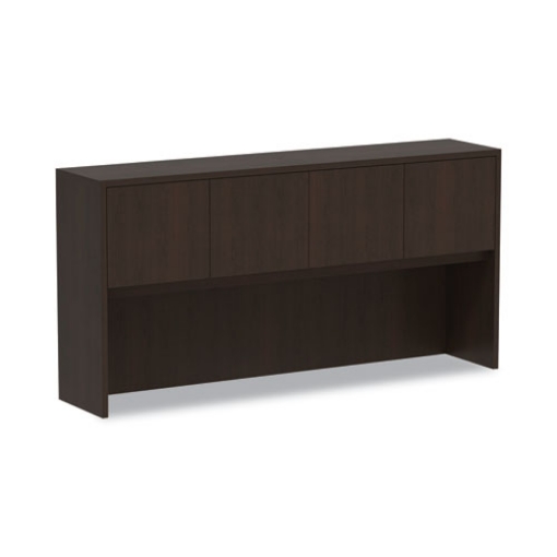 Picture of alera valencia series hutch with doors, 4 compartments, 70.63w x 15d x 35.38h, espresso