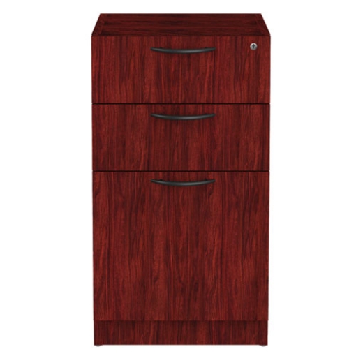 Picture of Alera Valencia Series Full Pedestal File, Left/right, 3-Drawers: Box/box/file, Legal/letter, Mahogany, 15.63" X 20.5" X 28.5"