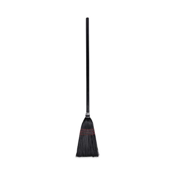 Picture of Flag Tipped Poly Lobby Brooms, Flag Tipped Poly Bristles, 38" Overall Length, Natural/black, 12/carton