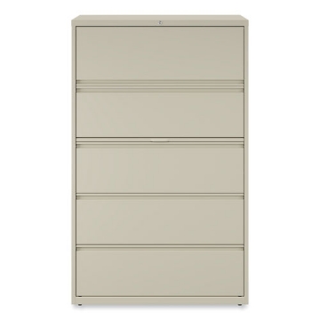 Picture of Lateral File, 5 Legal/Letter/A4/A5-Size File Drawers, Putty, 42" x 18.63" x 67.63"