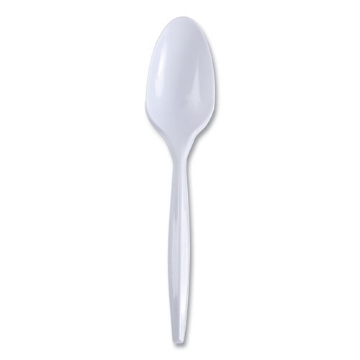 Picture of Mediumweight Wrapped Polypropylene Cutlery, Teaspoon, White, 1,000/carton