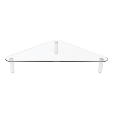 Picture of Glass Corner Monitor Riser, 19.7" x 11" x  3.25", Clear, Supports 40 lbs