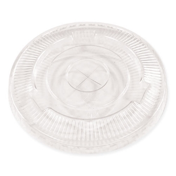 Picture of Crystal-Clear Cold Cup Straw-Slot Lids, Fits 9 Oz Squat/12 Oz Pet Cups, 100/pack