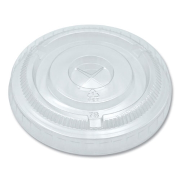 Picture of Crystal-Clear Cold Cup Straw-Slot Lids, Fits 9 oz to 10 oz Cups, Clear, 100/Pack