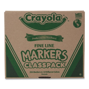 Picture of Fine Line 200-Count Classpack Non-Washable Marker, Fine Bullet Tip, Assorted Colors, 200/box