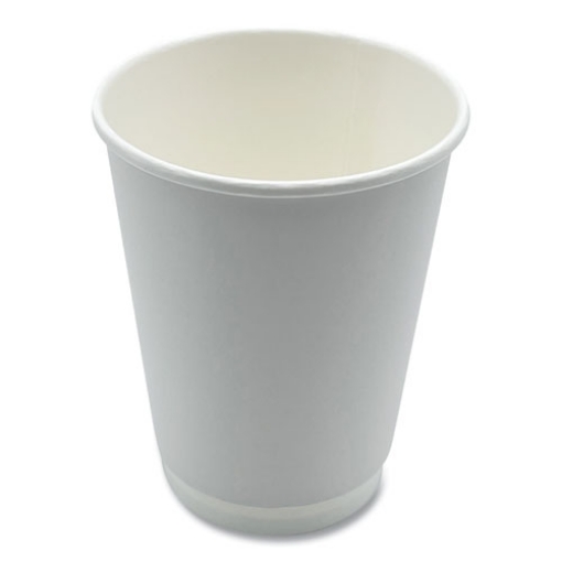 Picture of Paper Hot Cups, Double-Walled, 12 oz, White, 25/Pack