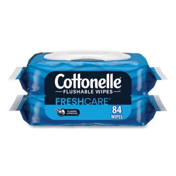 Picture of Fresh Care Flushable Cleansing Cloths, 1-Ply, 3.73 x 5.5, White, 84/Pack, 8 Packs/Carton