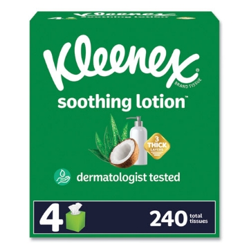 Picture of Lotion Facial Tissue, 3-Ply, White, 60 Sheets/Box, 4 Boxes/Pack, 8 Packs/Carton