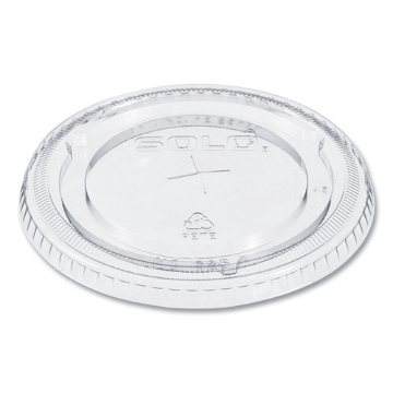 Picture of Pete Flat Straw-Slot Cold Cup Lids, Fits 16 Oz To 24 Oz, Clear, 100/pack, 10 Packs/carton