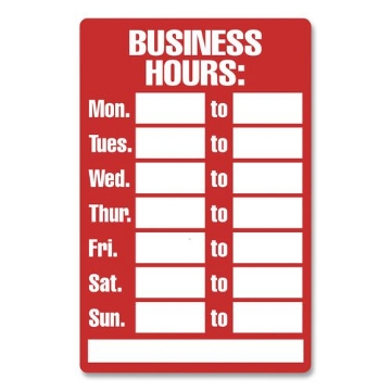 Picture of SIGN,BUSINS,HOURS,8X12,RW