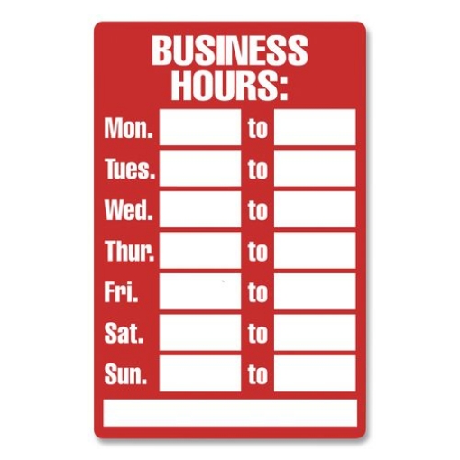 Picture of SIGN,BUSINS,HOURS,8X12,RW