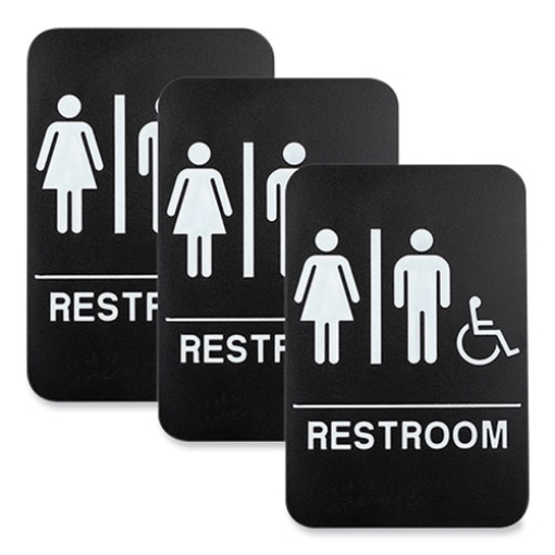 Picture of SIGN,RSTRM,UNSX,6X9,BK/WH