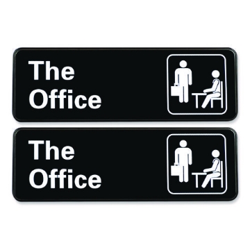 Picture of SIGN,OFFICE,9X3,BK/WH