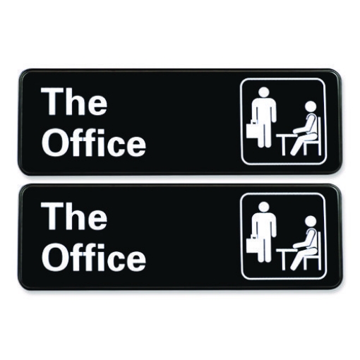 Picture of SIGN,OFFICE,9X3,BK/WH