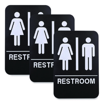Picture of SIGN,RESTROOM,6X9,BK/WH