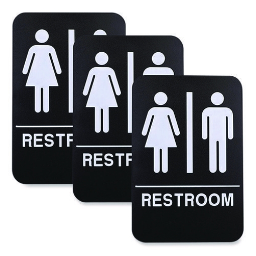 Picture of SIGN,RESTROOM,6X9,BK/WH