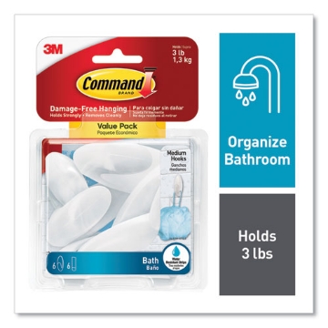 Picture of HOOK,MED,BATH,6PK,WH